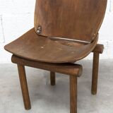 Atypical 1960s curved wood children's chair