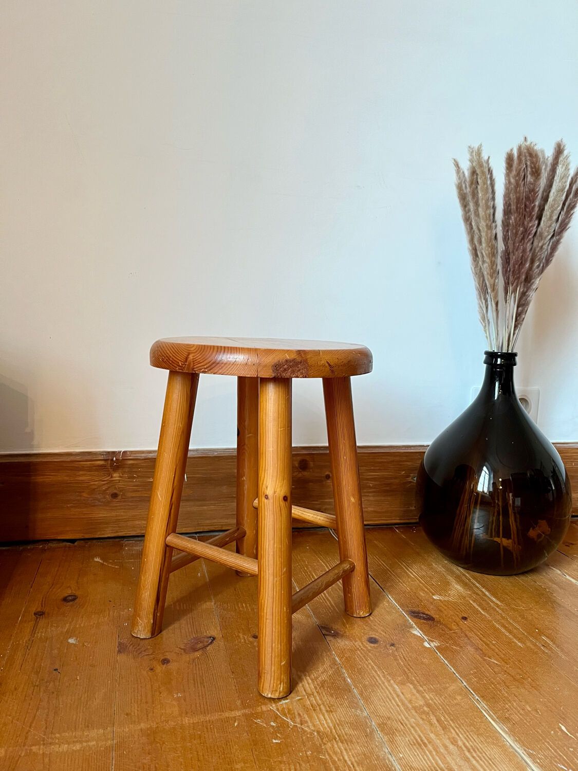 Vintage pine stool