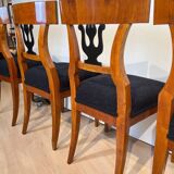 German Biedermeier Chairs in Cherry Veneer, 1830, Set of 4