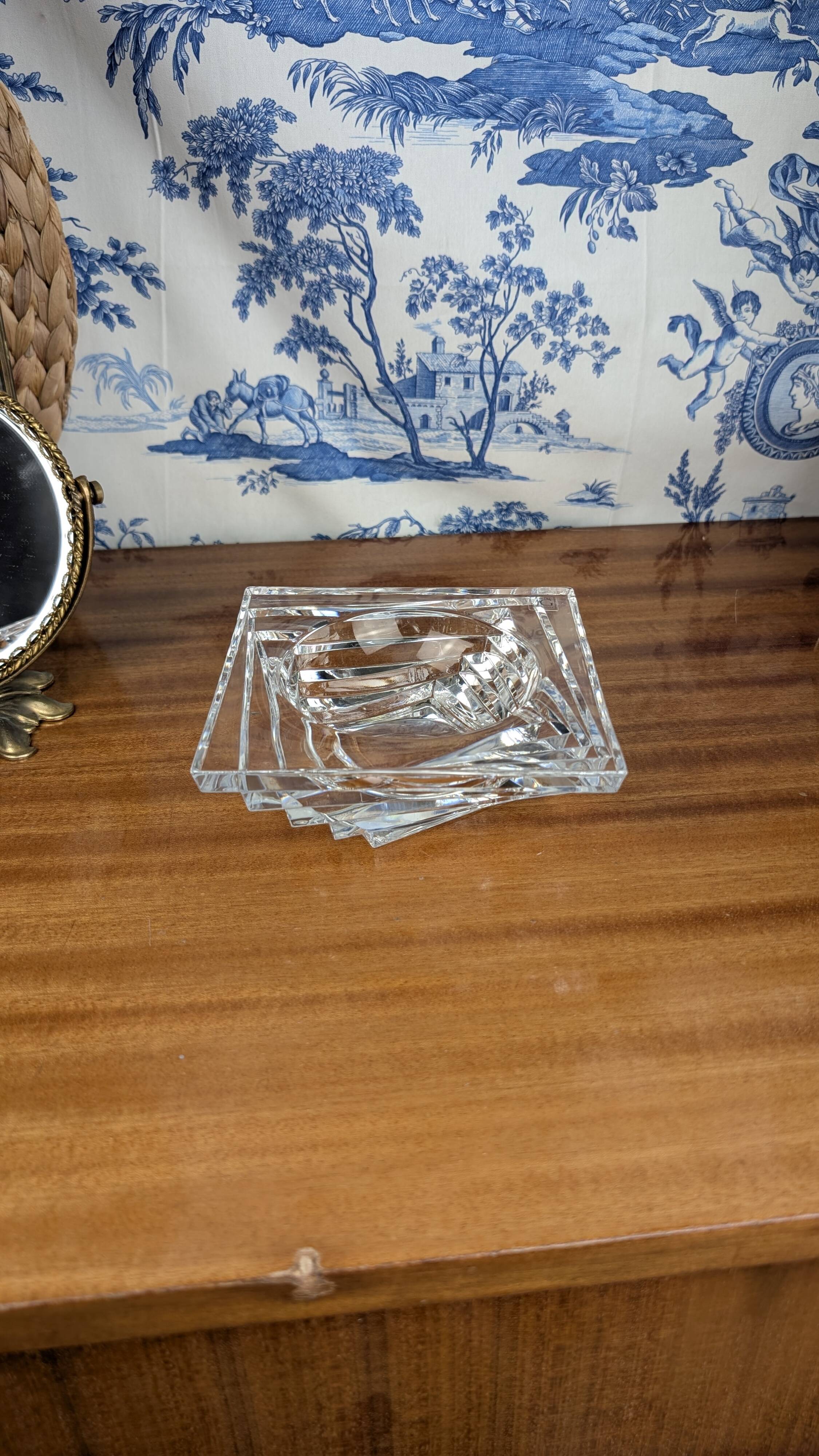 Crystal Pocket or Candle Holder by JG Durand Contemporary Art Deco Style