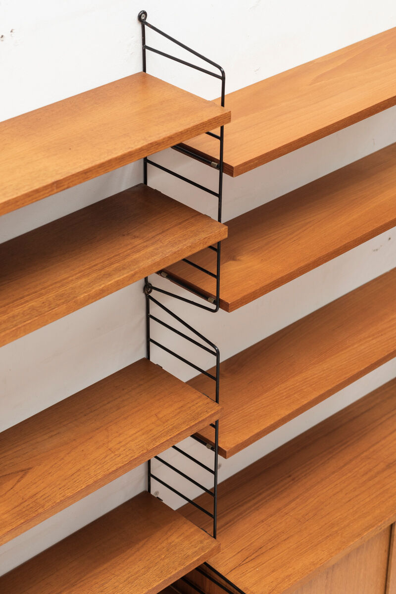 3-Piece wall unit by Nisse Strinning for String, Sweden, 1960s