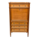 Secretary with drop-leaf in Louis XVI style, made of solid wood and brass, desk/commode.