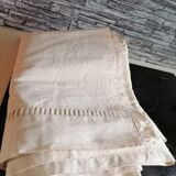 Drap toile écrue metis fleur bleue