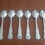 Set of 6 silver metal spoons