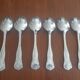 Set of 6 silver metal spoons