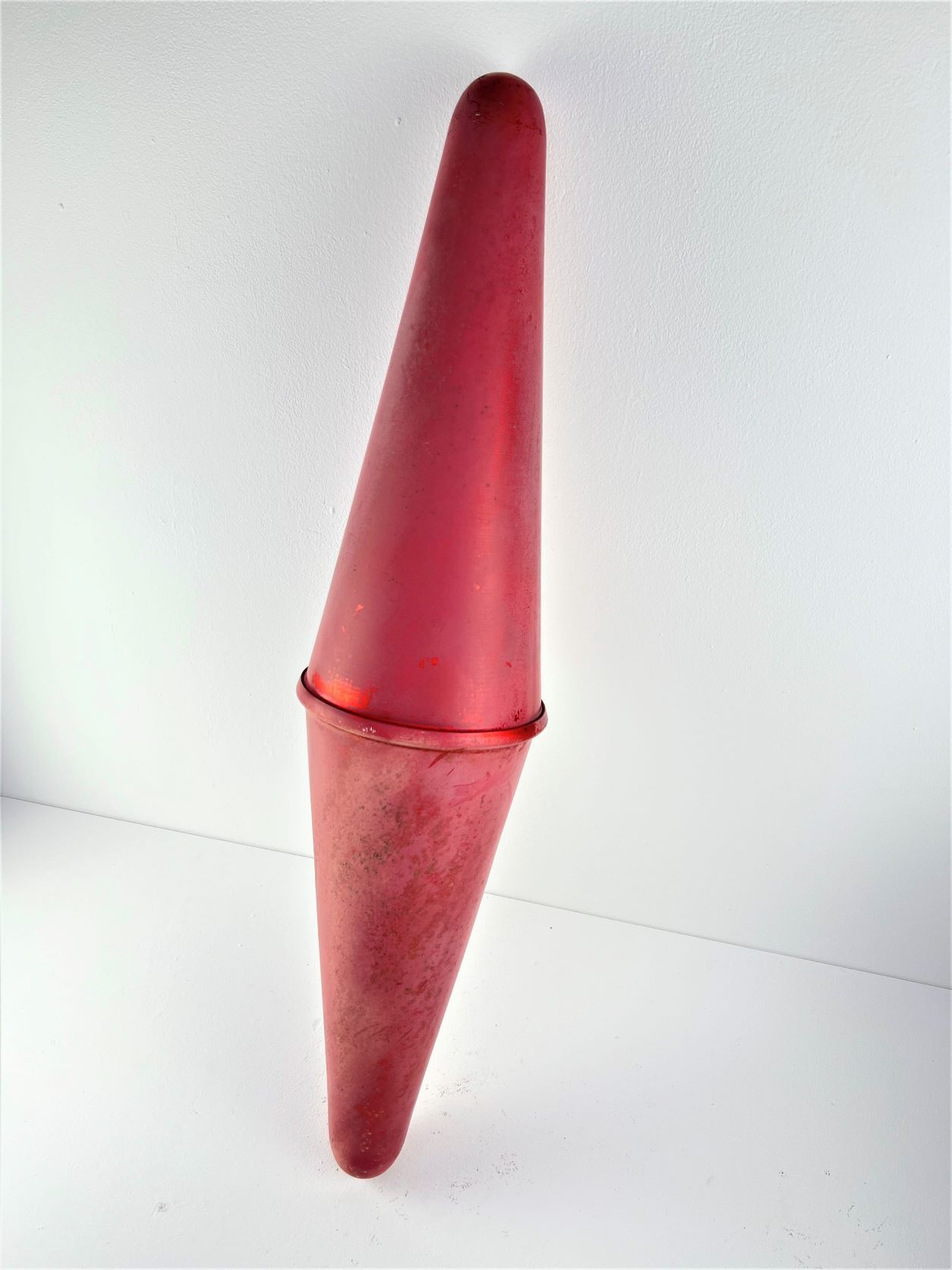 Carotte tabac rouge enseigne 1960 buraliste debit tabac aluminium anonise rouge