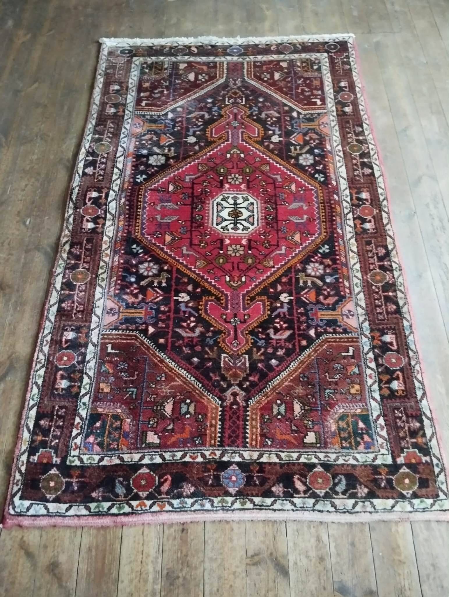 Handmade Persian Tuyserkan rug 218x124cm