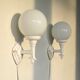 Pair of Art Deco porcelain wall lamps
