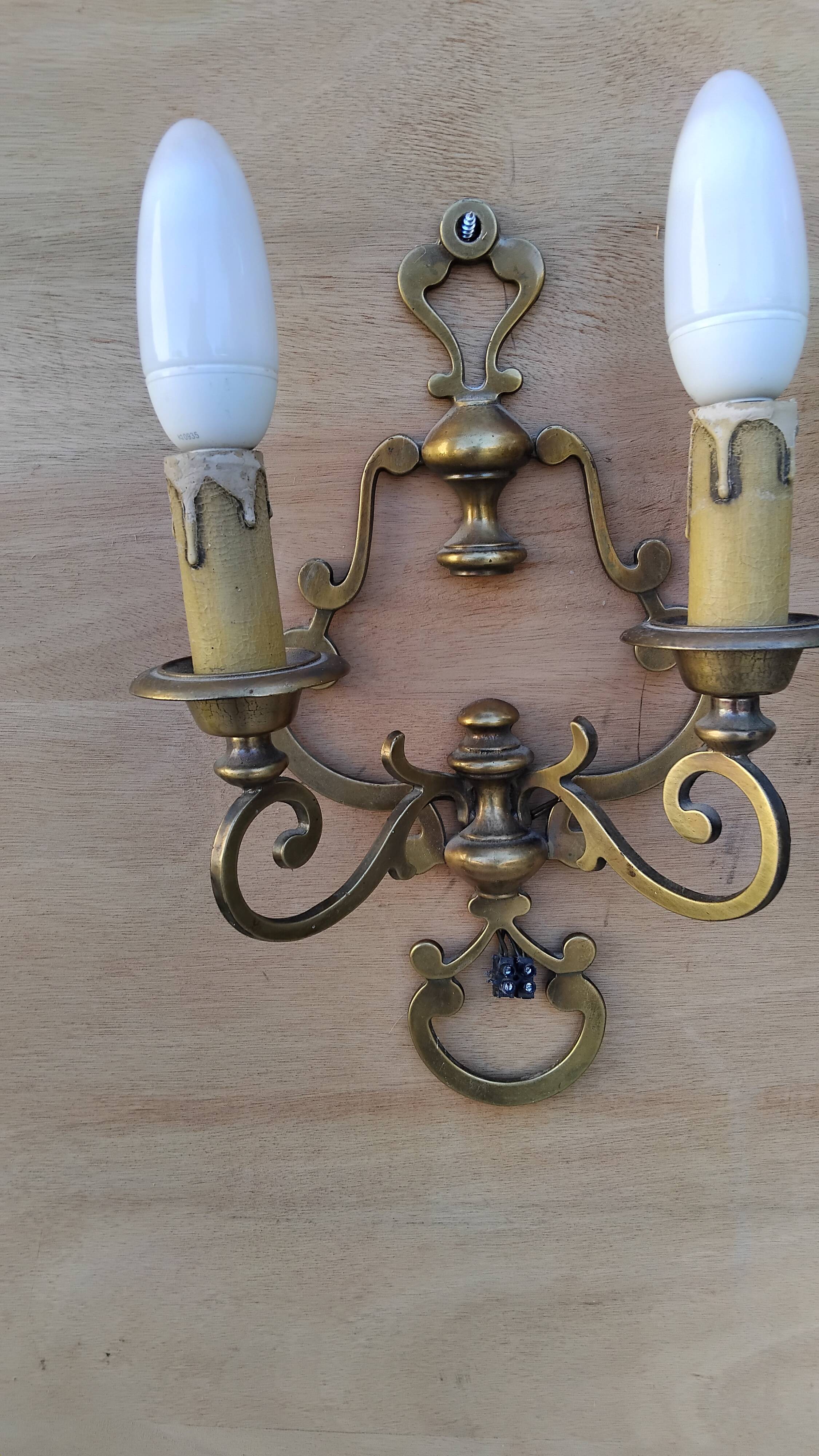 Paire d'applique bronze vintage