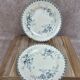 Set of 2 antique flat plates Terre de Fer – Hippolyte Boulenger & Cie – Roscoff model
