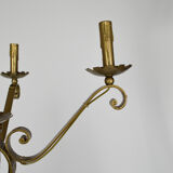 Lampadaire doré en fer forgé