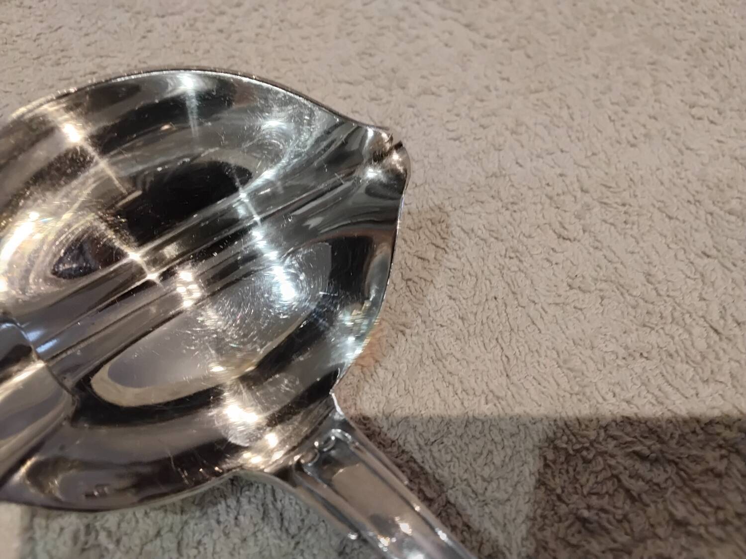 Louche gras maigre métal argenté orfèvre Christofle vendome 18,3cm