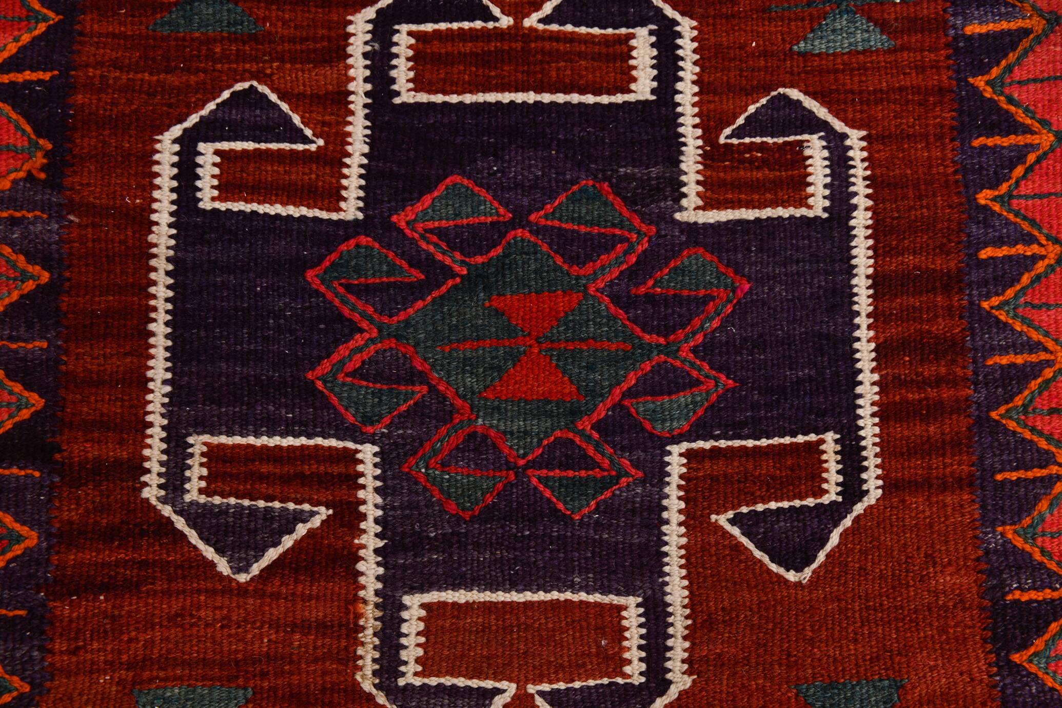 Burgundy & Red Vintage Runner Rug, 99x352Cm