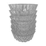 6 glasses in sculpted patterns