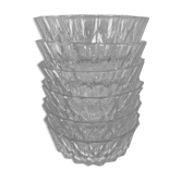 6 glasses in sculpted patterns