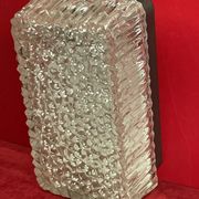 Ceiling lamp in glass holophane industrial loft 50s 60 vintage 1950