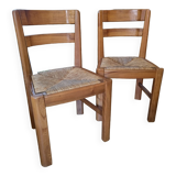 Pair of straw chairs