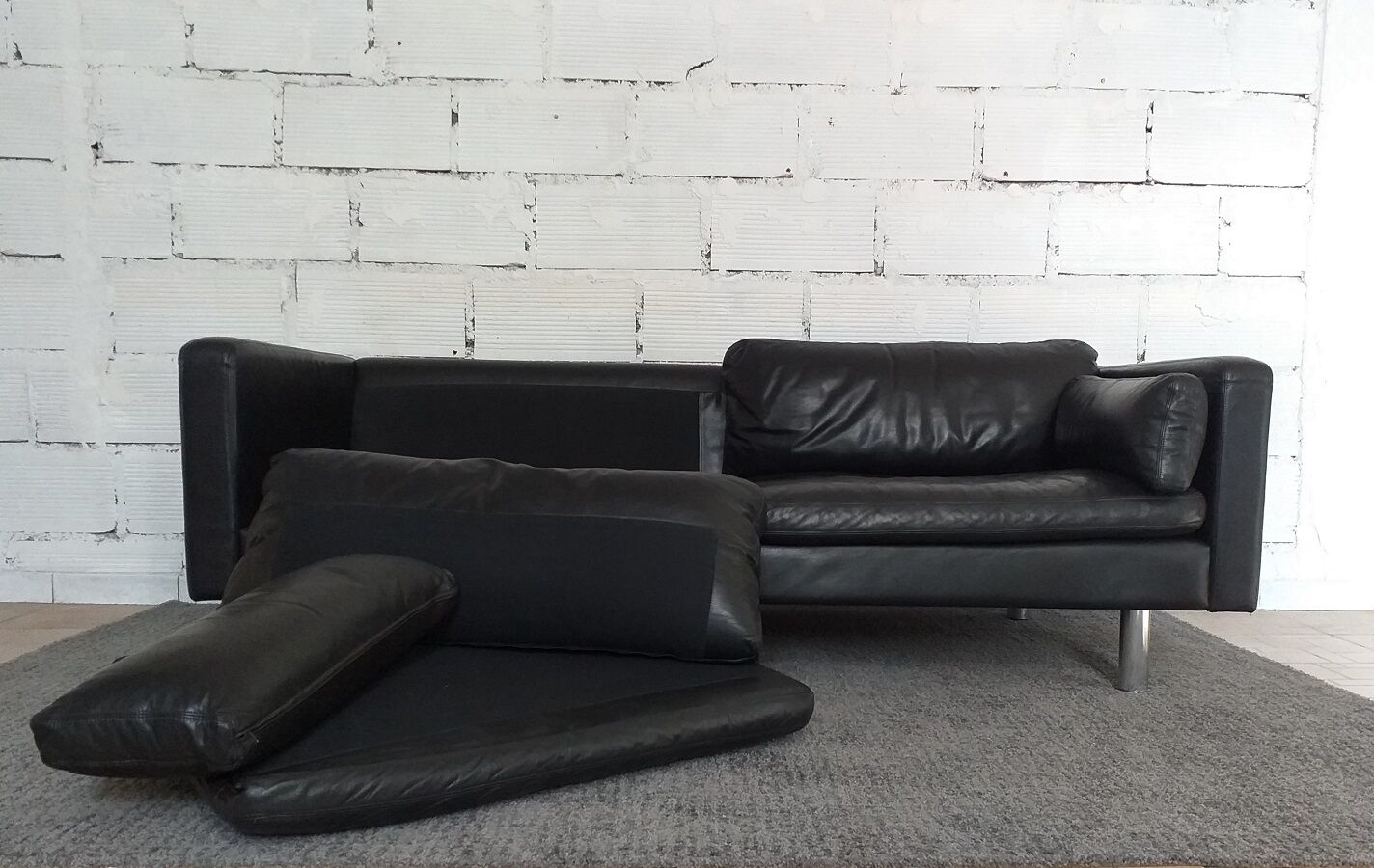 Jorgensen vintage 60s Scandinavian leather sofa
