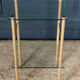 Bedside table 1980 golden metal 2 glass tops