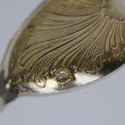 Louis XV Style Salt Shovel In Sterling Silver And Vermeil