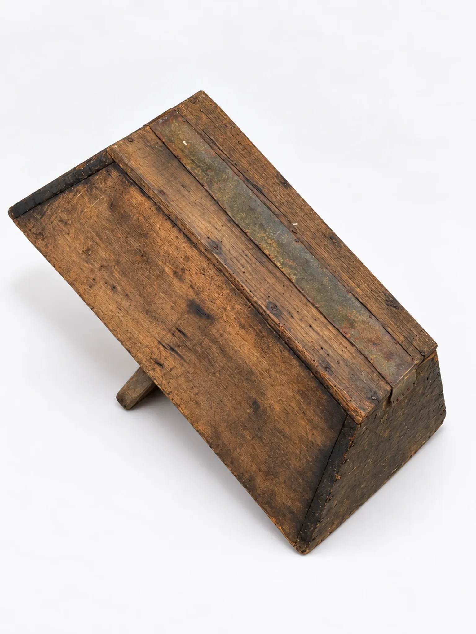 Old weathered wooden harvest basket – Folk art