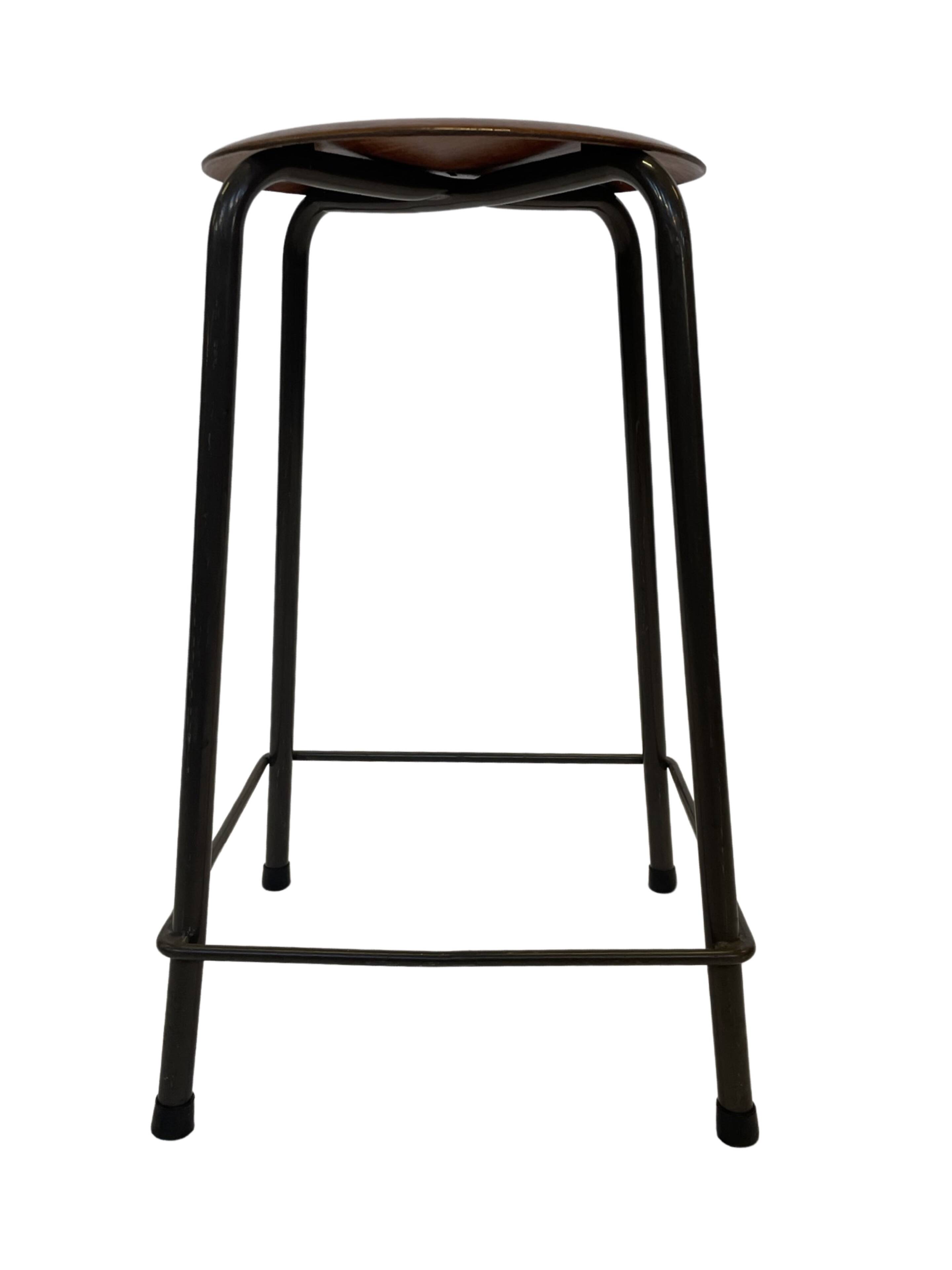 Vintage school stool, 1970s industrial design, Dutch minimalist