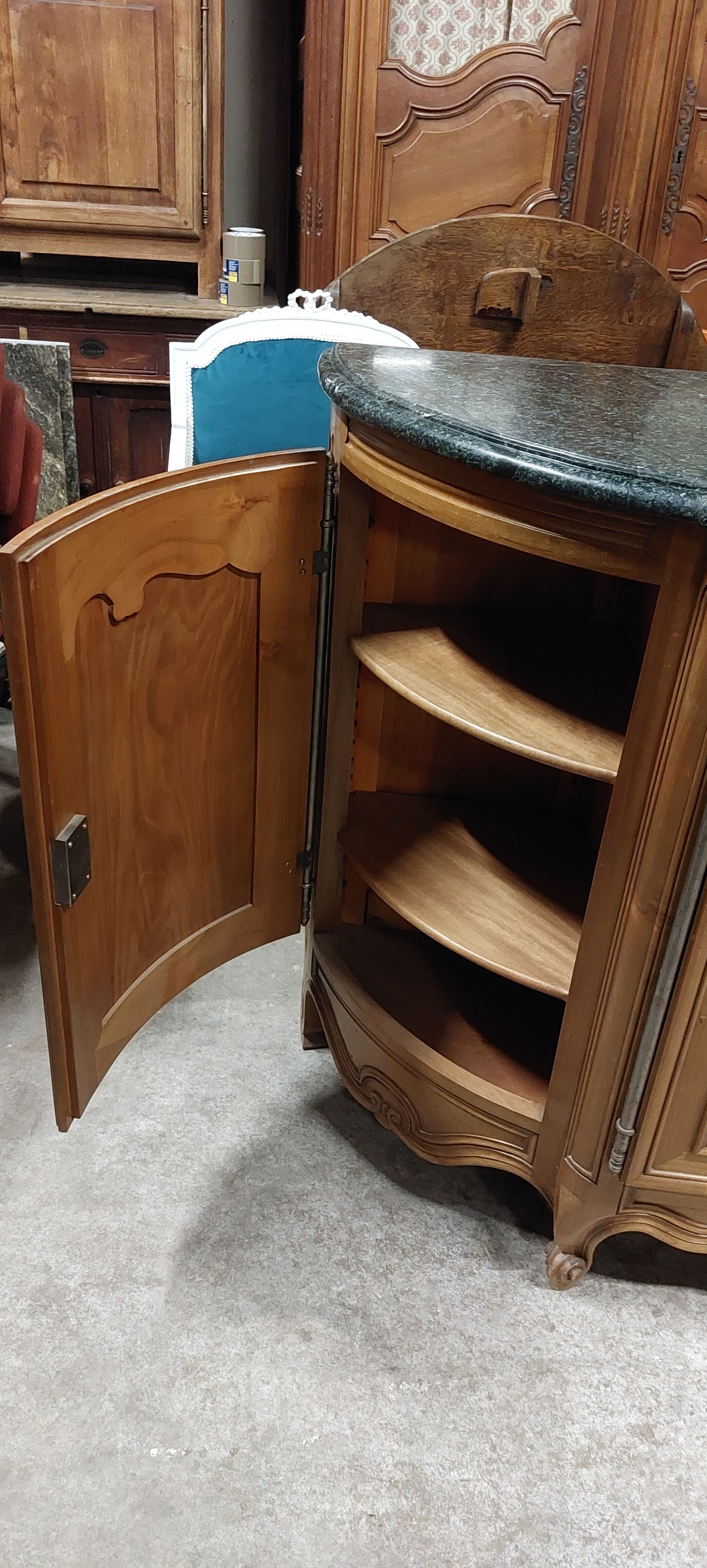 Louis XV style sideboard in cherry wood 4 doors