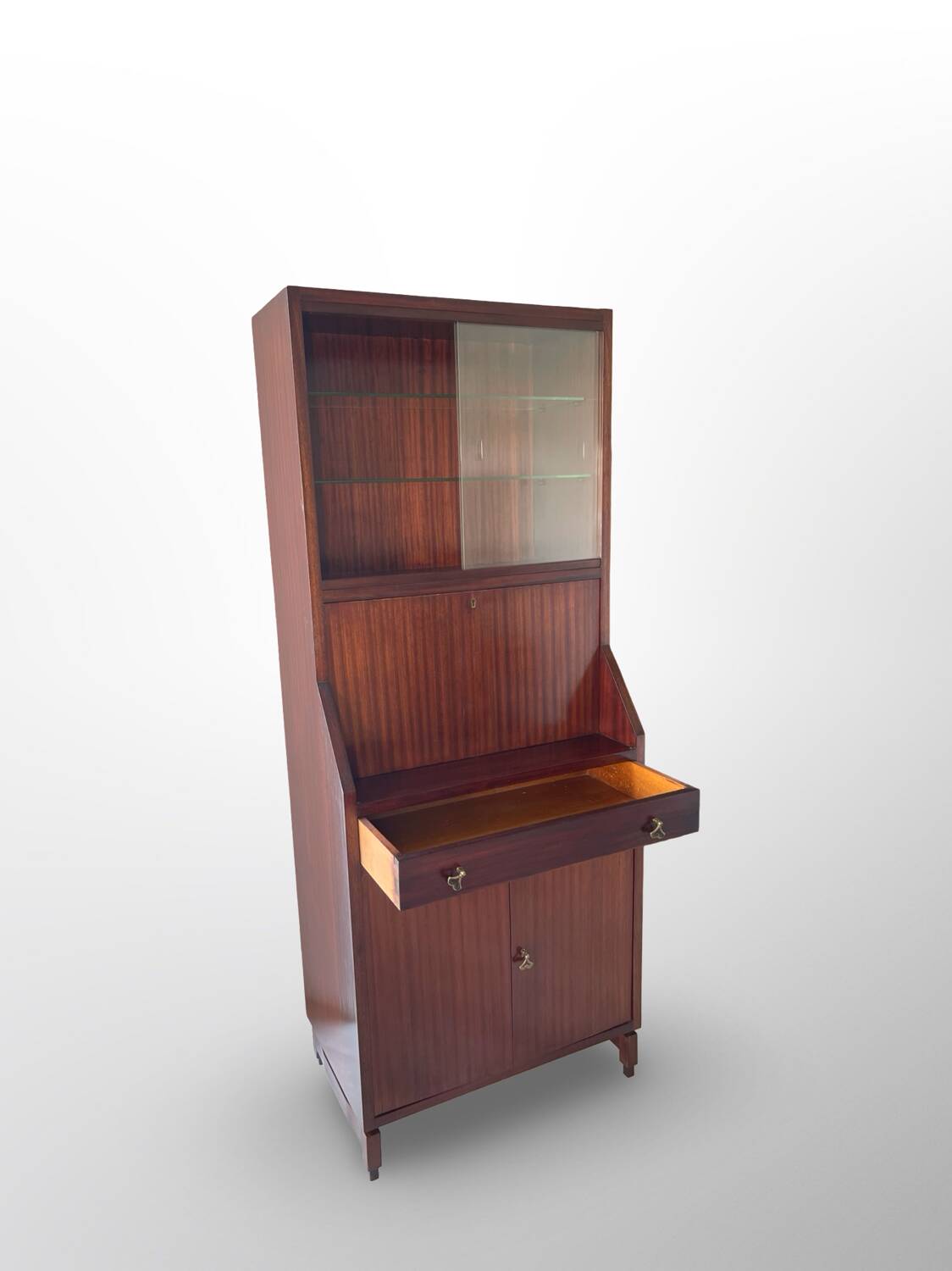 Buffet/crédence italienne en bois et acajou plaqué, années 1960.