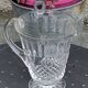 Carafe in transparent glass and crystal, chiseled, old pineapple pattern