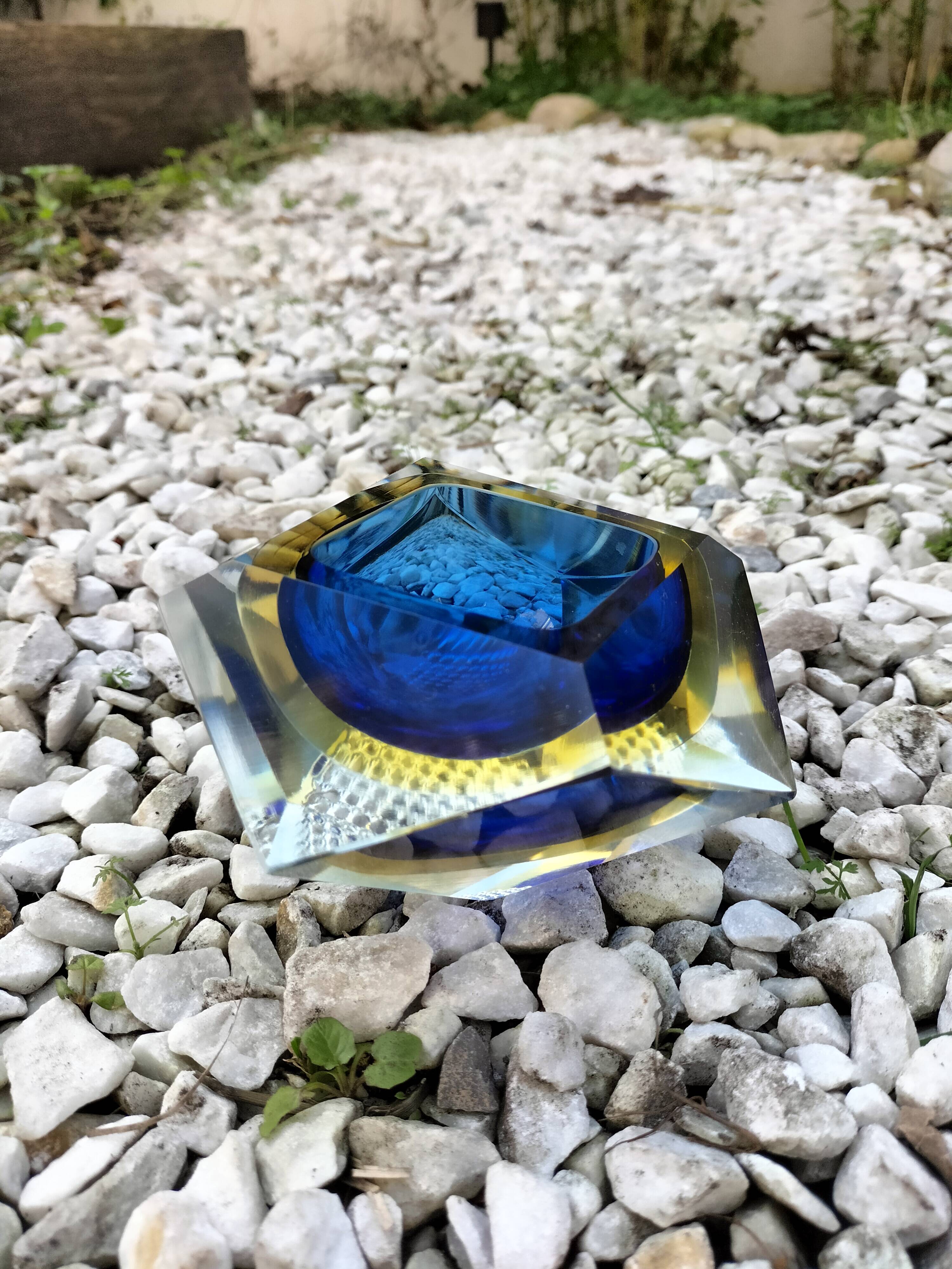 Cendrier sommerso en verre de murano