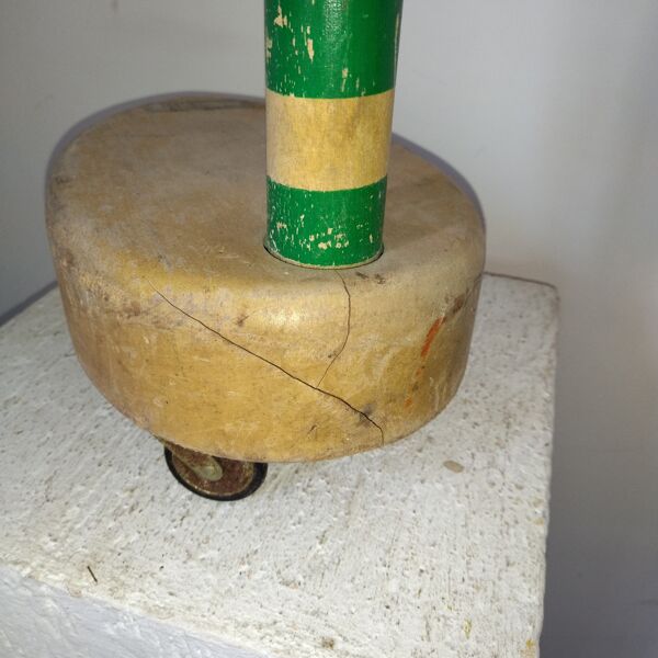 Jouet ancien canard à tirer en bois années 50