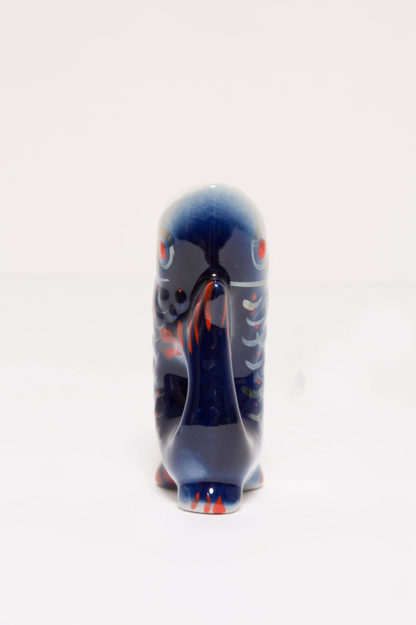 Set of 7 blue glass fish, mid-20th century.