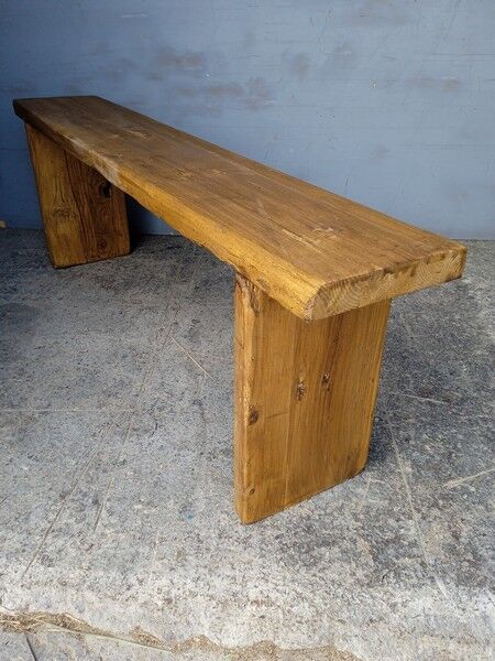 Solid wood bench patinated 140cm