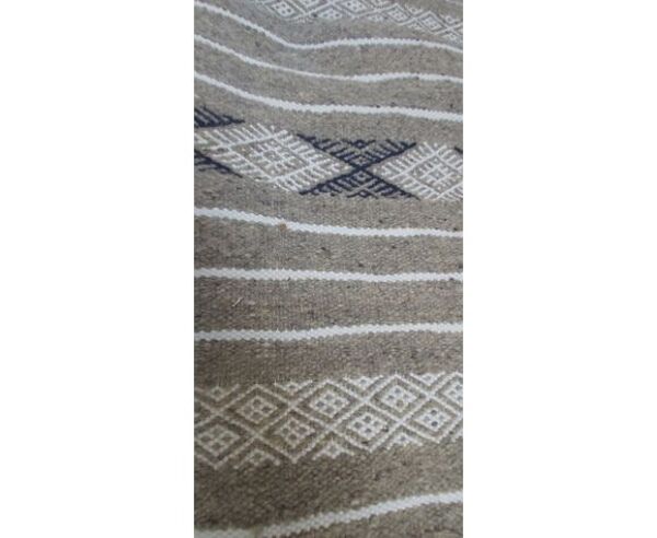 Tapis couloir gris fait main traditionnel 200x60cm
