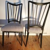 Lot 2 chaises bois tissu