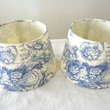 Pair of Jouy canvas lampshades