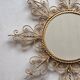Vintage gold metal sun mirror
