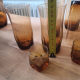 Service de Verres Vintage Ambrés (Carafe + Gobelets) #PIMR