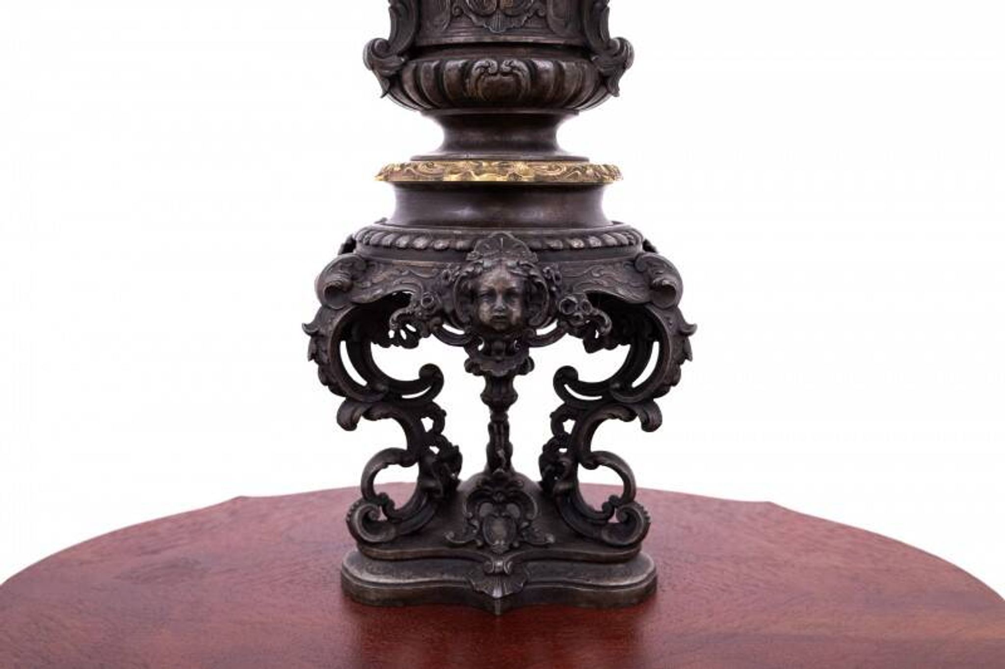 Pair of bronze oil lamps, France, circa 1880.