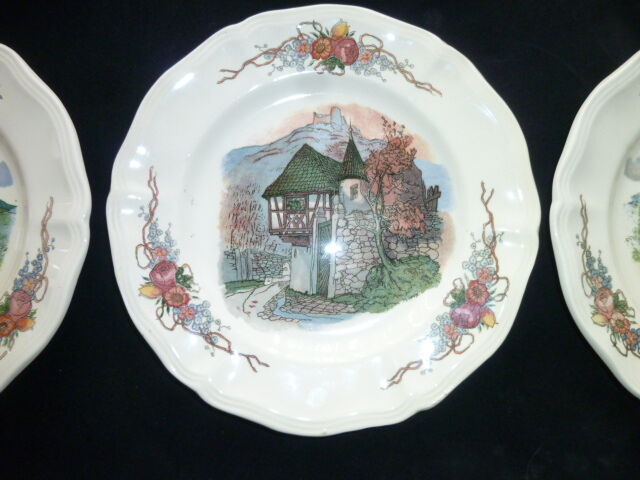 Set of 6 dessert plates in Sarreguemines model Obernai