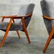 Pair of armchairs czechoslovakian midcentury renovated gray velvet