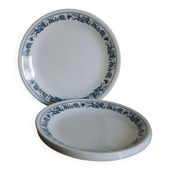 Assiettes dessert Corelle vintage à fleurs bleues USA