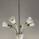 Venetian chandelier in colorless and white murano glass, venini circa 1940