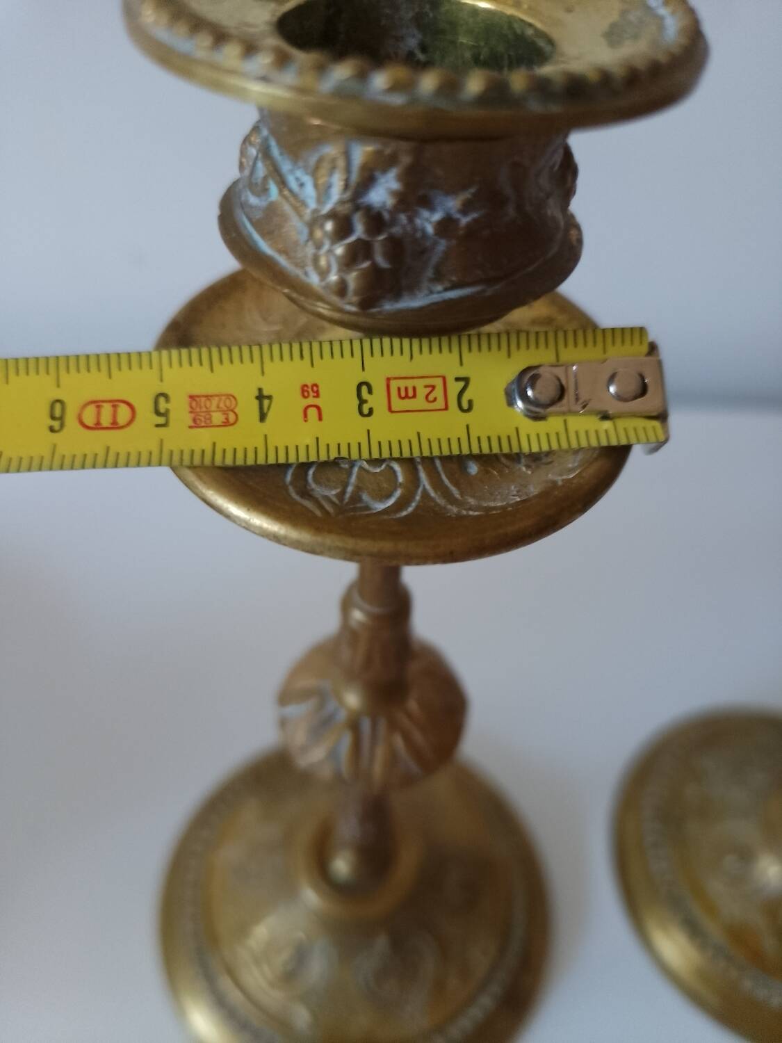 Brass collared candle holders