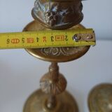 Brass collared candle holders