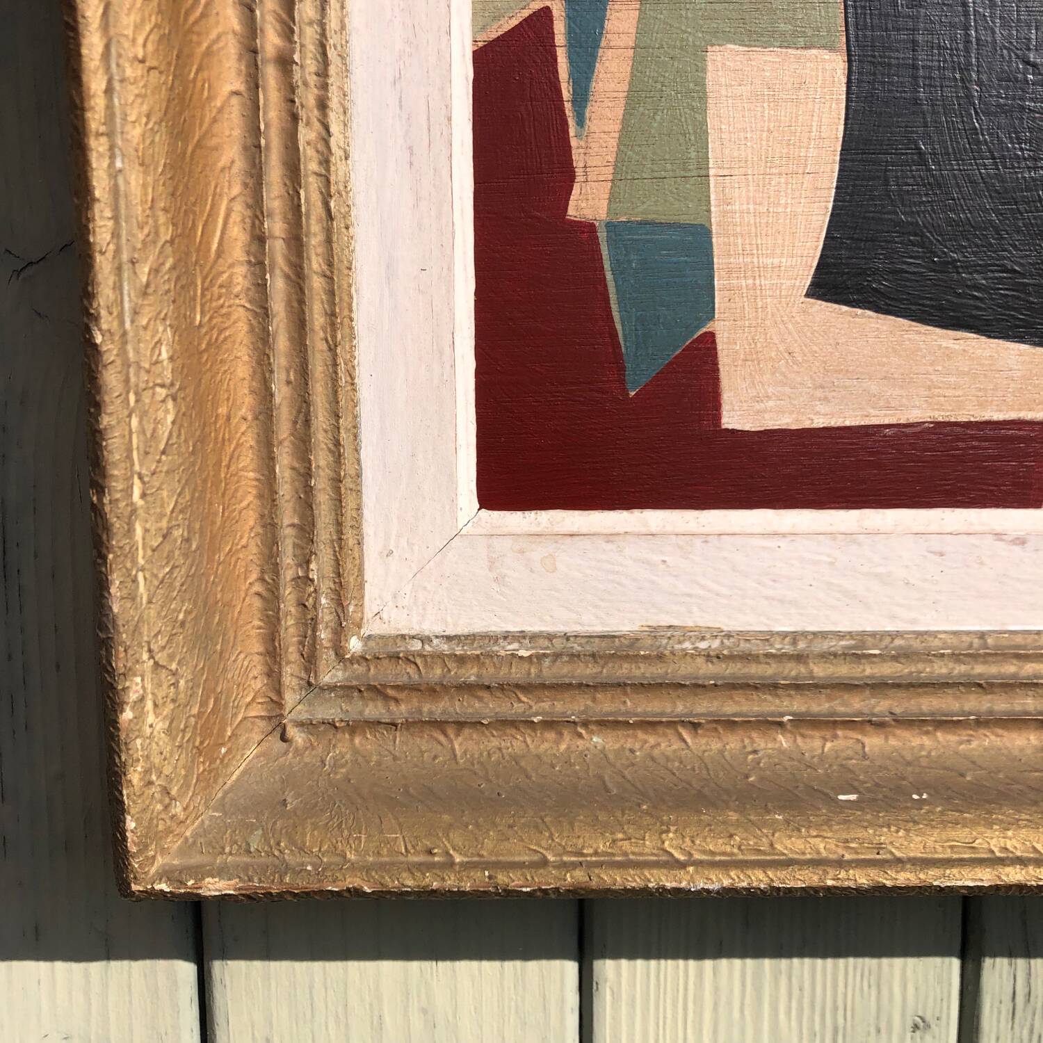 Abstract painting on wood panel