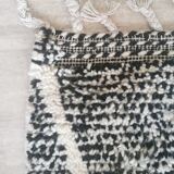 Tapis berbère béni ouarain véritable noir et blanc en laine