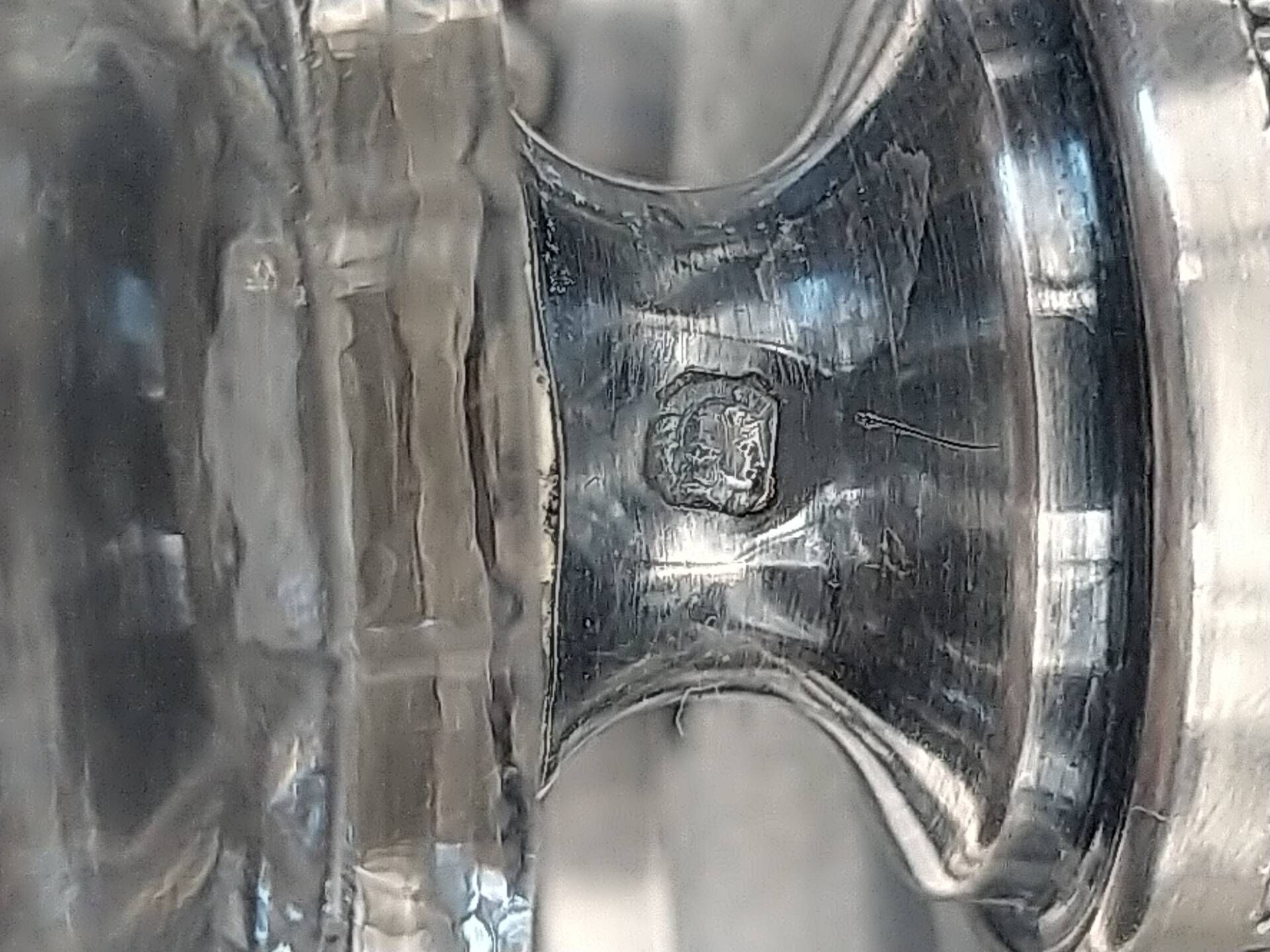 Art Deco servant in glass and solid silver.