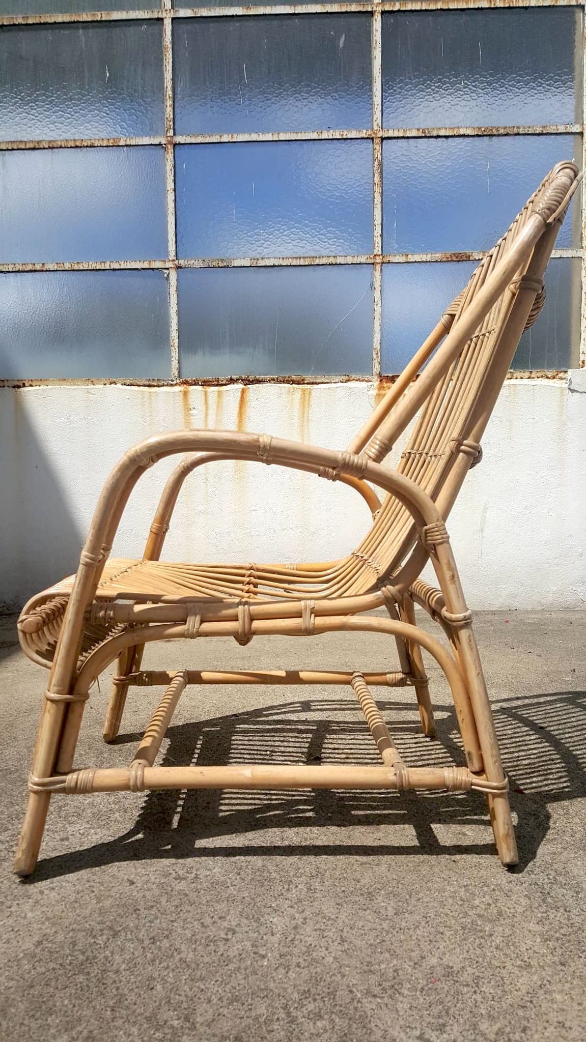 Fauteuil en rotin années 60