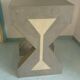 Pedestal / High side table in polished concrete – Unique artisan piece.